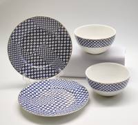 Тарелки 2 шт и пиалы салатники 2 шт Zara Home синий узор