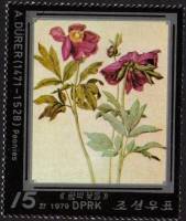 (1979-044) Марка Северная Корея "Пионы"   Картины Альбрехта Дюрера III Θ