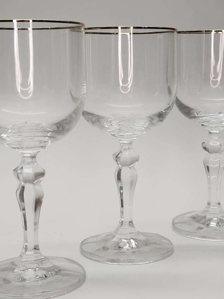 Набор бокалов, хрусталь, позолота СССР 6 шт