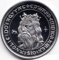 (2008) Монета Британские Виргинские острова 2008 год 10 долларов "Эдвард III"  Серебро Ag 925  PROOF