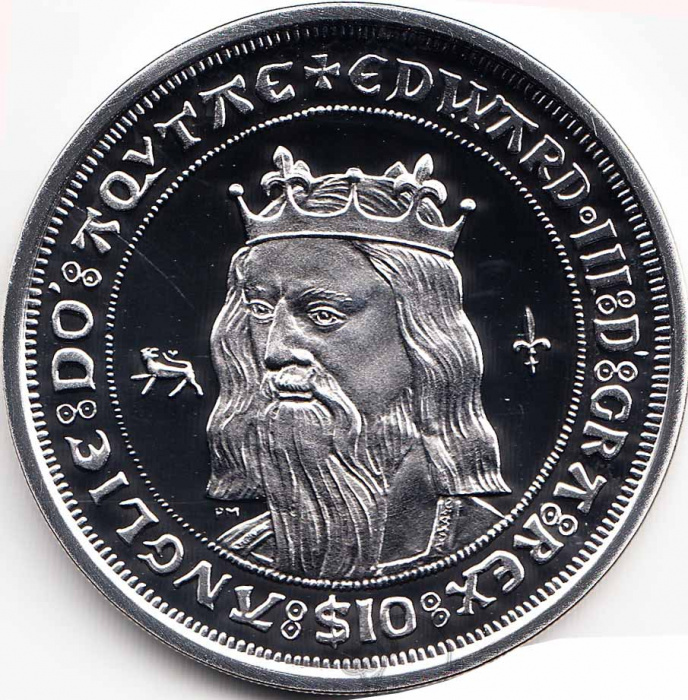 (2008) Монета Британские Виргинские острова 2008 год 10 долларов &quot;Эдвард III&quot;  Серебро Ag 925  PROOF