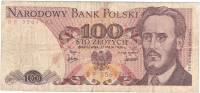 (1976) Банкнота Польша 1976 год 100 злотых "Людвиг Варинский"   VF