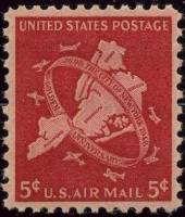 (№1948-572) Марка США 1948 год "Карту из пяти районов Нью-Йорка самолеты ampamp", Гашеная