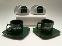 Чайные кофейные пары 2 шт и Салфетницы 2 шт Гринфилд Greenfield (набор 4 предмета)