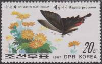 (1987-037) Марка Северная Корея "Папилио протенор"   Бабочки III Θ