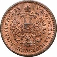 (№1858km2182) Монета Австрия 1858 год 5/10 Kreuzer (1/200 Флорин - небольшой Орел, Б, Е, М, V)