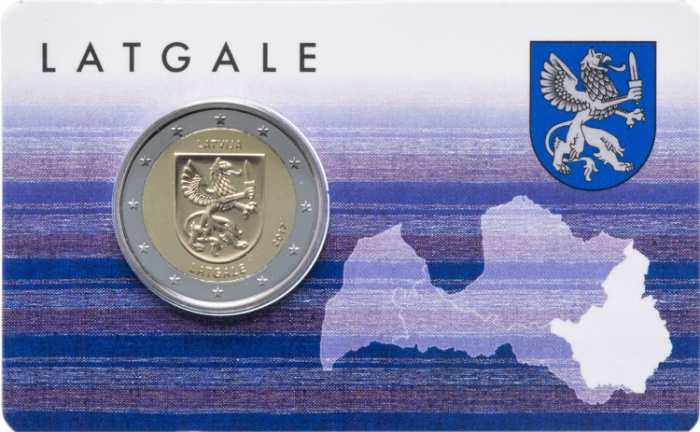 (008) Монета Латвия 2017 год 2 евро &quot;Латгале&quot;  Биметалл  Буклет