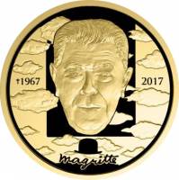 (15) Монета Бельгия 2017 год 100 евро "Рене Магритт"  Золото Au 999  PROOF