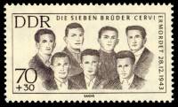 (1962-058) Марка Германия (ГДР) "Семь братьев Черви"    Анти-фашисты III Θ