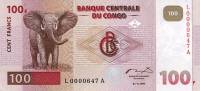 (,) Банкнота Дем Республика Конго 1997 год 100 франков    UNC