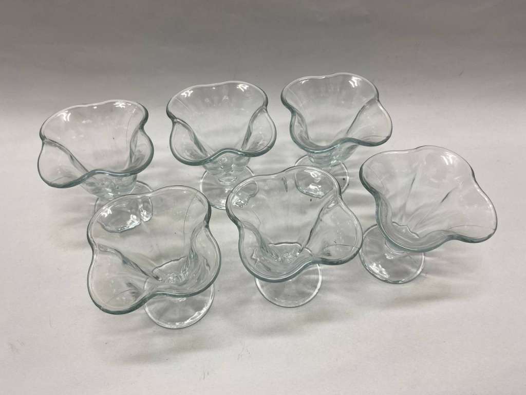 Креманки 6 шт стекло волнистый край