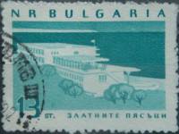 (1963-013) Марка Болгария "Золотые пески (Бирюзовая)"   Стандартный выпуск. Черноморские курорты Бол