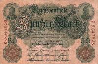(1910) Банкнота Германия 1910 год 50 марок    UNC