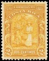 (№1923-109) Марка Коста-Рика 1923 год "Сбор Урожая Кофе", Гашеная
