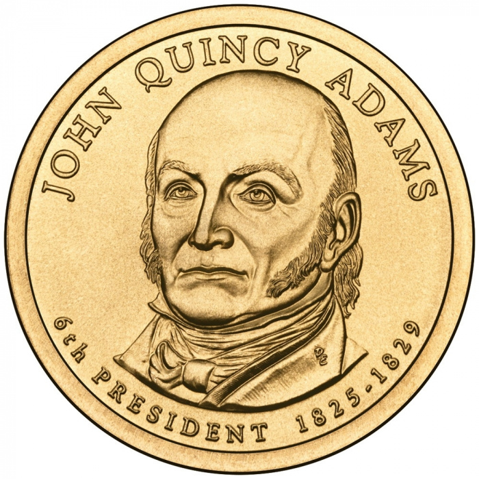 (06d) Монета США 2008 год 1 доллар &quot;Джон Куинси Адамс&quot; 2008 год Латунь  UNC