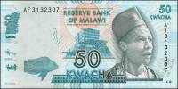 Банкнота Малави 2012 год 50 квача Филипп Гомани II   UNC