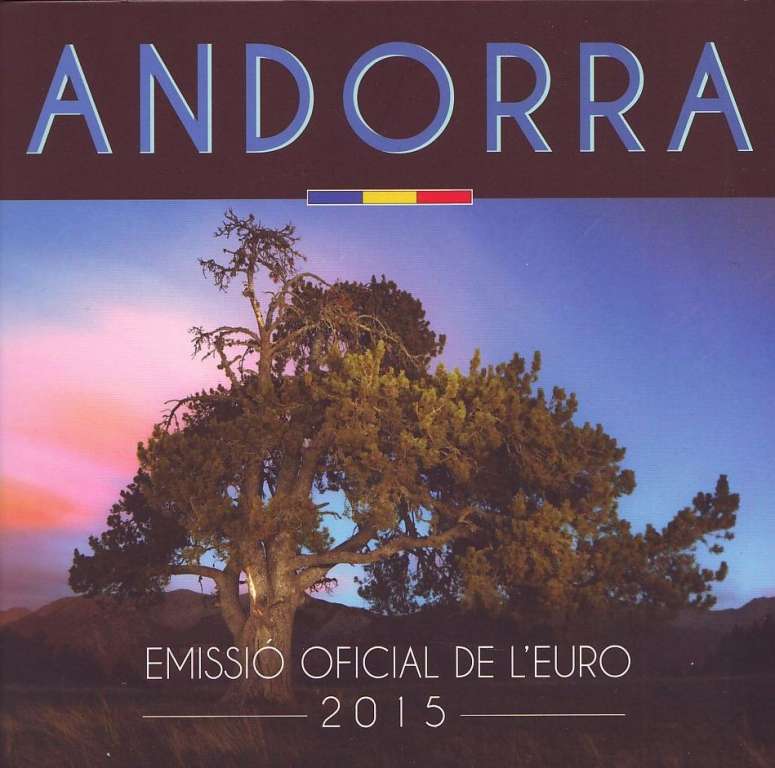(2015, 8м) Набор монет Андорра 2015 год &quot;Гармония природы и цивилизации&quot; Буклет  UNC