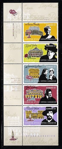 (№2006-2365) Лист марок Канада 2006 год &quot;Вертикальная полоса из 5&quot;, Гашеный