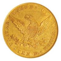 (1864) Монета США 1864 год 10 долларов   Золото Au 900  VF