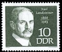 (1968-054) Марка Германия (ГДР) "Карл Ландштайнер"    Известные личности II Θ