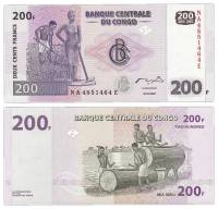 (2007) Банкнота Дем Республика Конго 2007 год 200 франков "Земледелие" 2 буквы в номере  UNC