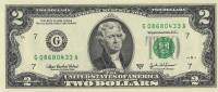 (2003G) Банкнота США 2003 год 2 доллара "Томас Джефферсон"   UNC