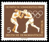 (1960-001) Марка Германия (ГДР) "Бокс"    Летние и Зимние ОИ 1960, Рим III O