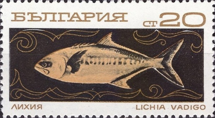 (1969-105) Марка Болгария &quot;Лихия полосатая&quot;   Океанское рыболовство III O