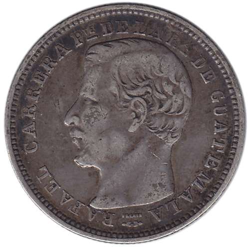 () Монета Гватемала 1863 год   &quot;&quot;     VF