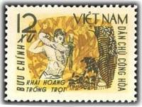 (1962-055) Марка Вьетнам "Вырубка деревьев"   Пятилетний план III Θ