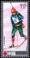 (1972-004) Марка Польша "Биатлон"    Зимние Олимпийские Игры 1972, Саппоро II Θ