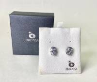 Серьги гвоздики серебро 925 пр 4,5 гр цирконий Preciosa Чехия в подарочной коробке