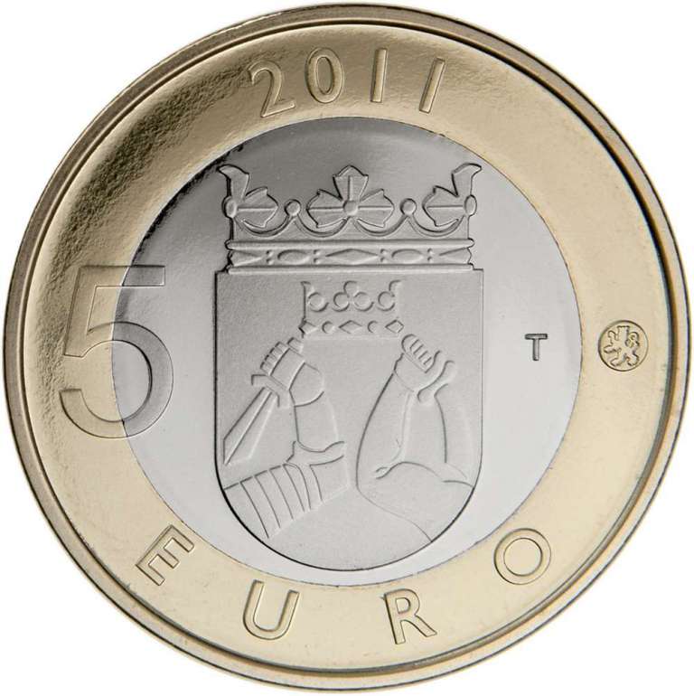 (011) Монета Финляндия 2011 год 5 евро &quot;Карелия&quot; 2. Диаметр 27,25 мм Биметалл  UNC