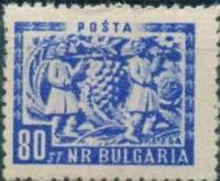 (1953-004) Марка Болгария "Иконостас в Пазарджике (Синяя)"   Стандартный выпуск. Древнеболгарское на