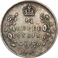 (№1903km506) Монета Индия 1903 год frac14; Rupee