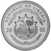 () Монета Либерия 2001 год 20  ""    AU