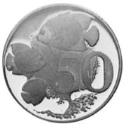 (№1978km30) Монета Каймановы острова 1978 год 50 Cents (Карибский императора рыба, 25-летие коронаци