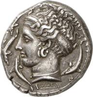 (№1970) Монета Древняя Греция 1970 год 1 Tetradrachm (Сиракуз - Дионисия Я)