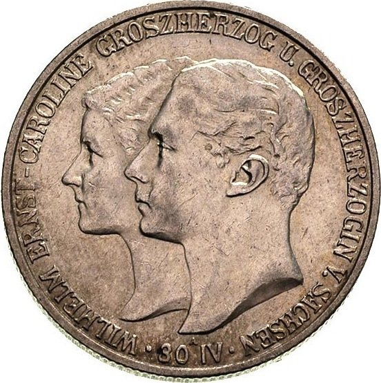 (№1903km217) Монета Германия (Великий князь) 1903 год 2 Mark (Великий князь)