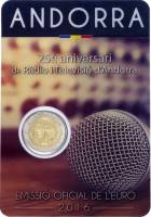 (04) Монета Андорра 2016 год 2 евро "Радио и телевидение"  Биметалл  Блистер