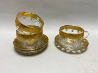 Чайная пара стекло позолота 3 пары