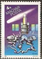 (1986-005) Марка Венгрия "Спутник Астрон СССР"    Комета Галлея II Θ