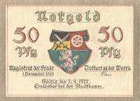 (№1921) Банкнота Германия 1921 год "50 Pfennig"