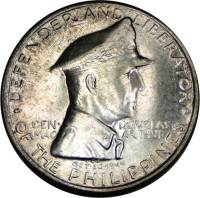 () Монета Филиппины 1947 год 1 песо ""  Биметалл (Серебро - Ниобиум)  UNC