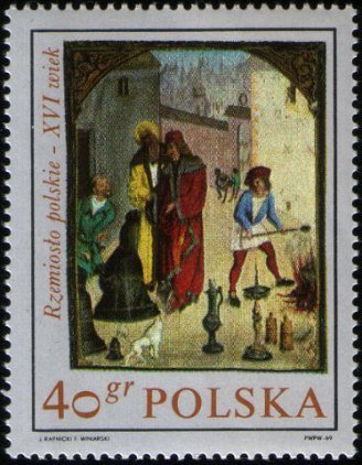 (1969-066) Марка Польша &quot;Колокольный мастер&quot; , III Θ