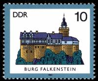 (1984-073) Марка Германия (ГДР) "Замок Фалькенштейн (12 век)"    Дворцы и сады II Θ