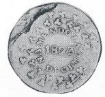 (№1823km4 (mendoza)) Монета Объединённые провинции Южной Америки 1823 год 1 Deacute;cimo de Real