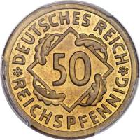 () Монета Германия Веймарская республика 1924 год 500  ""    AU