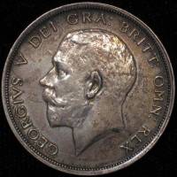 (1920) Монета Великобритания 1920 год 1/2 кроны "Георг V"  Серебро Ag 500  UNC