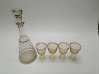  Графин и 4 рюмки стекло с позолотой
